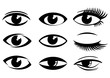 eyes icons set vector