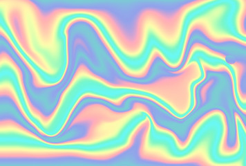 Poster - abstract glitched neon background with waves