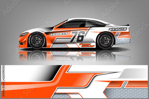 Car decal wrap design vector. Graphic abstract stripe ...