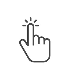 Poster - Click finger icon. Clicking pointer isolated on white background. Vector