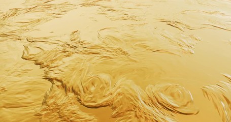 Poster - abstract gold liquid with animated reflections. golden wave and ripple motion background. lava, cara