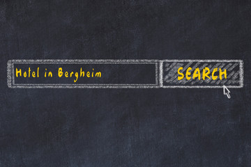 Wall Mural - Chalk sketch of search engine. Concept of searching and booking a hotel in Bergheim