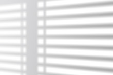 Blinds Shade On A White Wall. White And Black For Overlaying A Photo Or Mockup