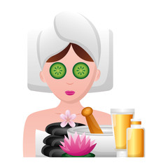 Poster - woman with towel spa