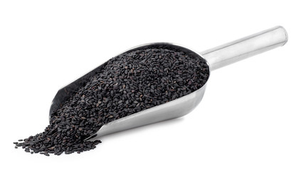 Wall Mural - black sesame seeds in scoop