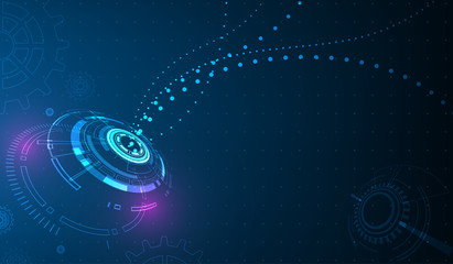 Poster - digital business , vector tech circle and technology background.