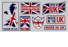 Set Of Made In United Kingdom Label For Retail Product Or Fabric Items. Easy To Modify