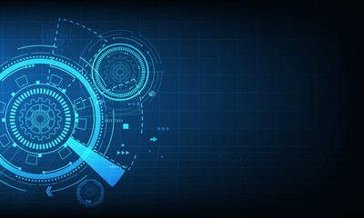 Poster - digital business , vector tech circle and technology background.