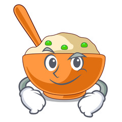 Sticker - Smirking mashed potato isolated with the cartoon