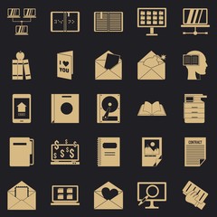 Poster - Folder icons set. Simple set of 25 folder vector icons for web for any design