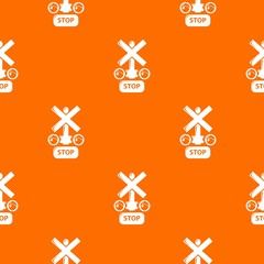 Poster - Traffic light stop railway pattern vector orange for any web design best