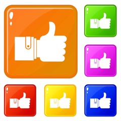Poster - Like icons set collection vector 6 color isolated on white background