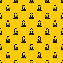 Poster - Woman pattern seamless vector repeat geometric yellow for any design