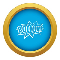 Wall Mural - Boom, explosion bubble icon blue vector isolated on white background for any design