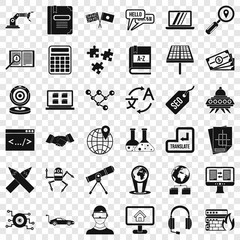 Poster - Education in internet icons set. Simple style of 36 education in internet vector icons for web for any design