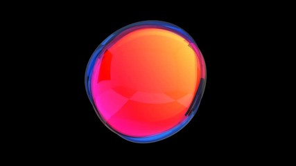Poster - Abstract 3d animation, colored bubble, motion design, 4k seamless looped video