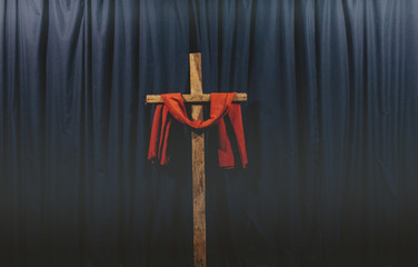 soft focus of cross in light with copy space.Good friday and Easter concept.