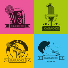 Sticker - karaoke retro style