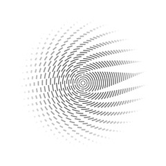 Round wireframe a grid of lines and stripes on a white background Polygon circle pattern design element Abstract graphic round grid of radial lines Modern cyber technology geometric background Vector