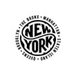 © tunejadez - New York circle lettering with district Vector illustration
