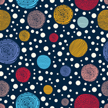 Decorative Abstract Polka Dots In The Style Of The 60s.