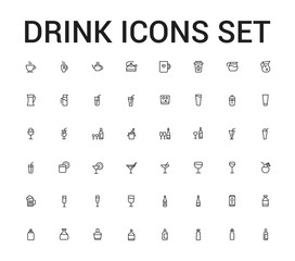 Poster - Drinks line icon set
