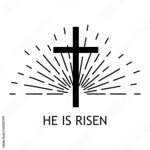 Fotografía Cross icon christian brush. Faith symbol celebration Easter.