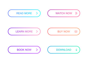 Poster - Set of modern material style buttons. Different gradient colors. Modern vector illustration flat style