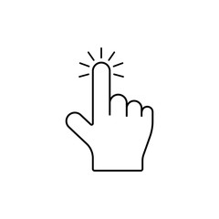 Poster - Hand click icon. Flat style vector illustration