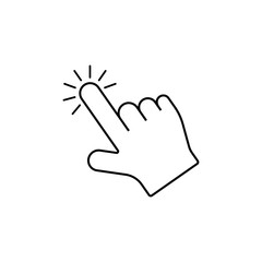 Poster - Hand click icon. Flat style vector illustration