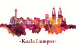 Kuala Lumpur Malaysia skyline in red
