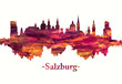 Salzburg Austria skyline in red