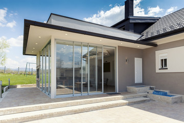 Sticker - glazed terrace in the countryside