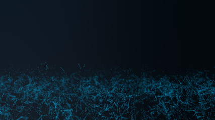 Wall Mural - digital cyber space with line connecting for graphic background, future system programming and data 