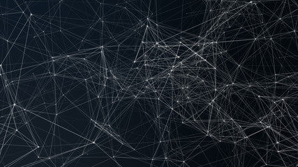 Wall Mural - digital cyber space with line connecting for graphic background, future system programming and data 