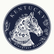 Kentucky. Tattoo and t-shirt design. Welcome to Kentucky, (USA). Bluegrass state slogan. Travel art concept