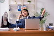 © Elnur - Young king businessman working in the office