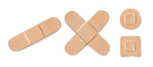Vector Set Illustrations Of Band Aids