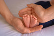 © Kai Grim - newborn baby feet and hands of parents