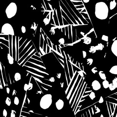 Brush grunge pattern. White and black vector.