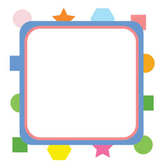 Cute colorful square frame isolated on white background for web design, abstract, wall, presentation, vector illustration Eps 10.