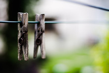 Clothes Pegs On A Line