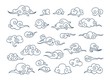 Asian clouds. Chinese oriental ornament japan autumn doodle korean sky decoration traditional vector retro graphic elements art cartoon illustration