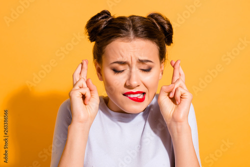 Fotografía Close-up portrait of her she nice-looking attractive lovely nervous glamorous gi