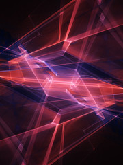 Aufkleber - Abstract lines background. Fractal graphics 3d illustration. Science or technology concept.