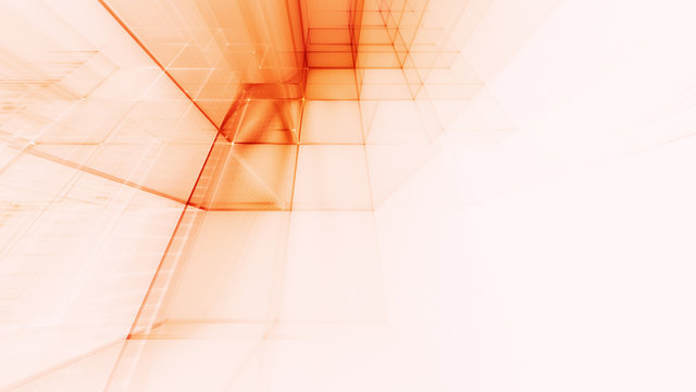 Abstract red on white background element. Fractal graphics 3d illustration. Science or technology concept.
