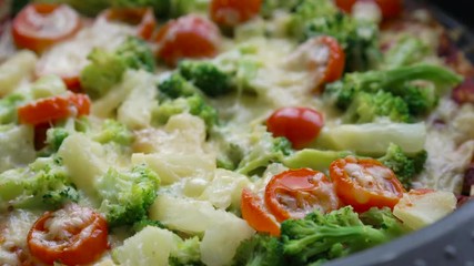 Wall Mural - fresh homemade veggie pizza with vegetables