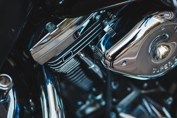 Poster - detail of motorcycle engine