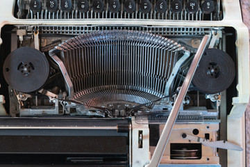 Fototapete - Abstract background with metal part and elements of typewriter