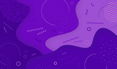 creative vector illustration of purple in memphis 80s-90s style. abstract graphic pattern overlay co